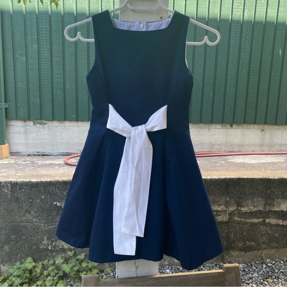 Anavini Hand Smocked Blue Girl Dress Size 10